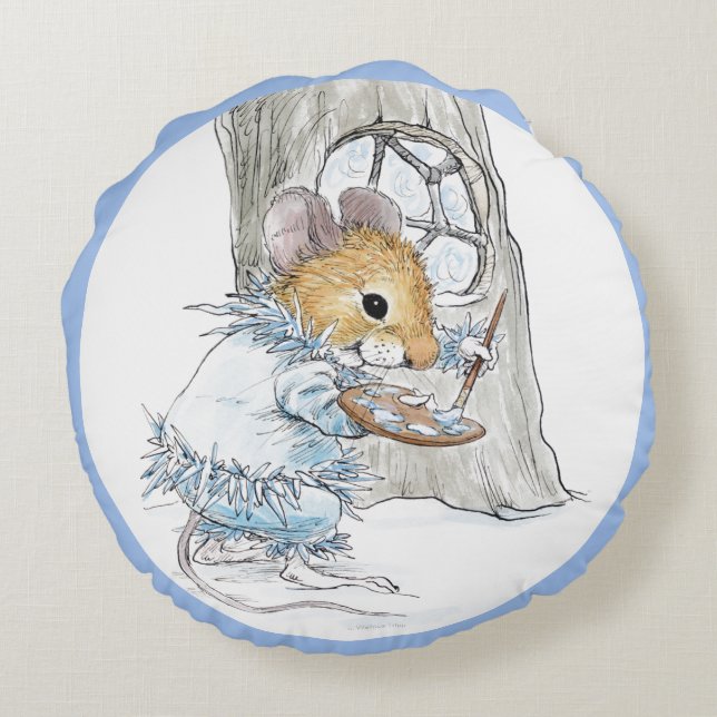 Coussin rond de souris d'hiver de Jack Frost (Dos)