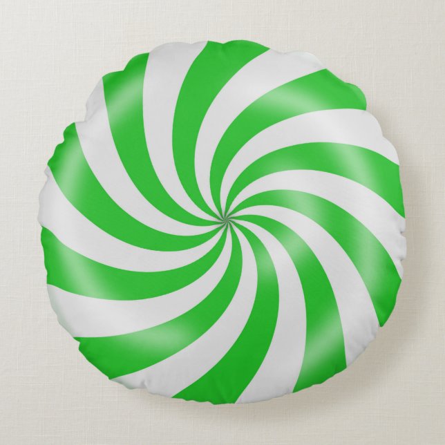 Coussin rond de sucrerie de conception verte et (Devant)
