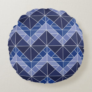 Coussin rond de Tangram d'indigo