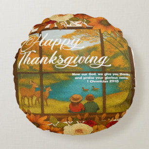 Coussin Rond de Thanksgiving