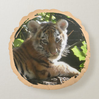 Coussin rond de tigre de bébé mou