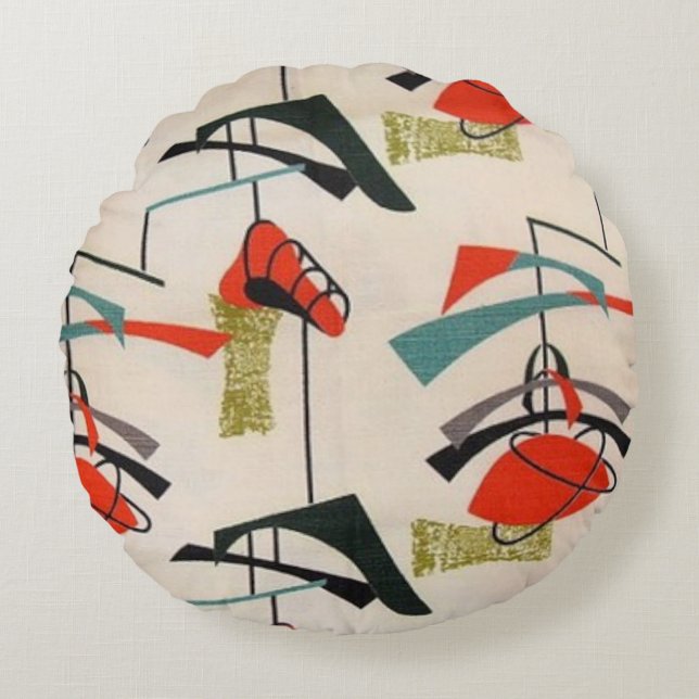 Coussin rond de tissu atomique moderne de la (Devant)