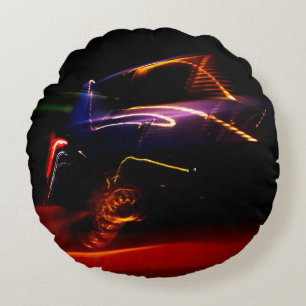 coussin rond de voiture violet