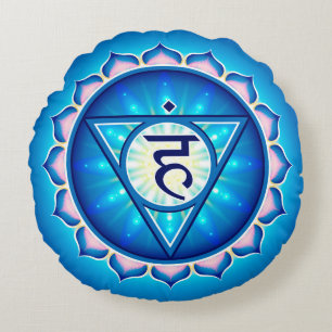 Coussin rond de Yoga Chakra Vishuddha