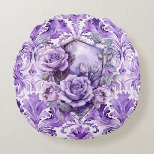 Coussin rond délicat violet bouclier de la foi