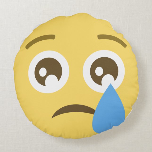 Coussin rond d'emoji émotif (Dos)