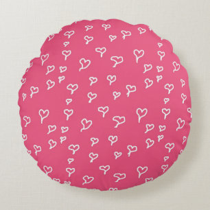 Coussin rond des coeurs