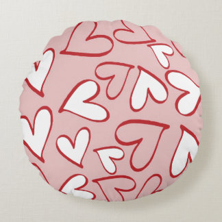 Coussin rond des Coeurs épars