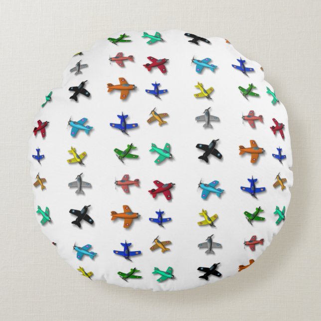 Coussin rond des plans de jouets (Devant)