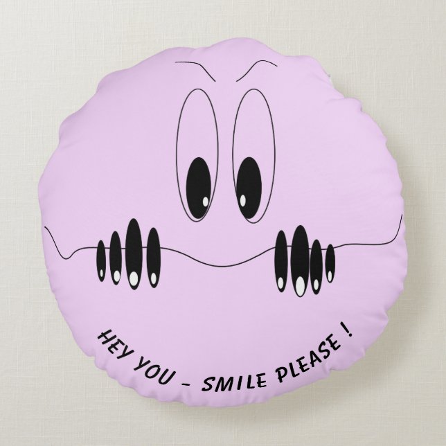 Coussin rond des yeux amusants avec couleur et tex (Dos)