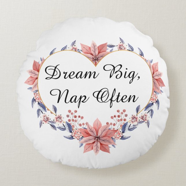 Coussin rond design élégant et personnalisé pour l (Devant)