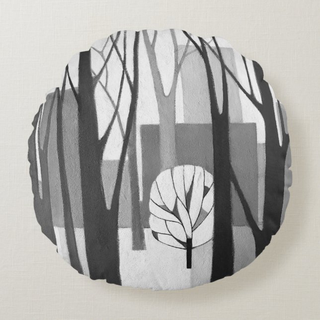 Coussin rond d'hiver urbain moderniste (Devant)