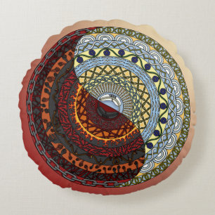 Coussin rond du ciel et de l'enfer