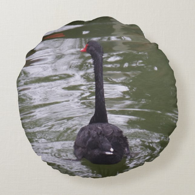 Coussin rond du cygne noir (Dos)