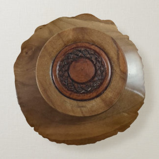 Coussin rond du navire à bois et du couvercle en b