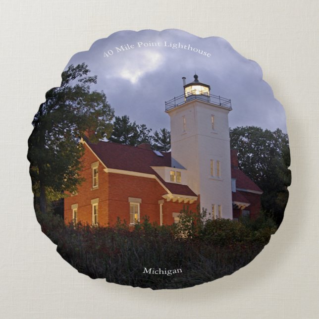 coussin rond du phare de 40 Mile Point (Devant)