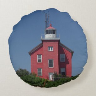 Coussin rond du phare Marquette Harbour