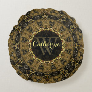 Coussin rond en batik Bohasia Earthy Arts