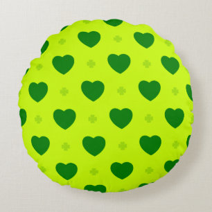 Coussin rond en forme de cœur de trèfle