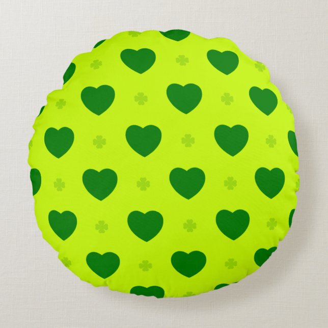 Coussin rond en forme de cœur de trèfle  (Devant)