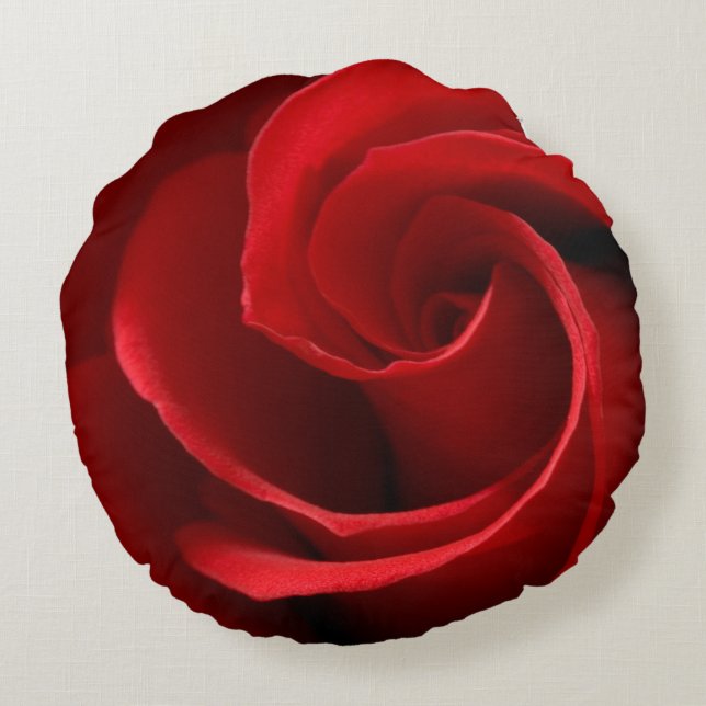 Coussin Rond en Polyester Brosé à Fleur de Rose Ro (Dos)