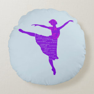 Coussin rond en polyester brossé Ballerine