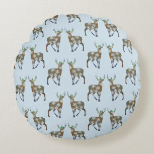 Coussin rond en polyester cerf