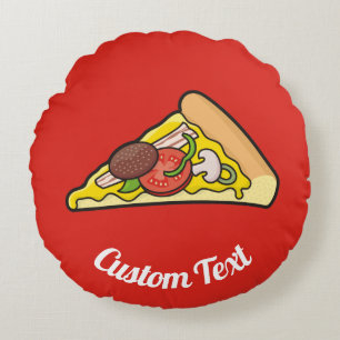 Coussin rond en tranche de pizza