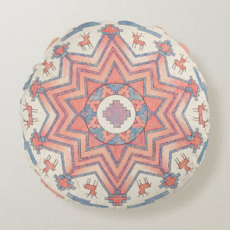 Coussin rond Ethno Mandala Cercle de l'âme