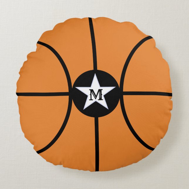 Coussin rond étoile de basket (Devant)