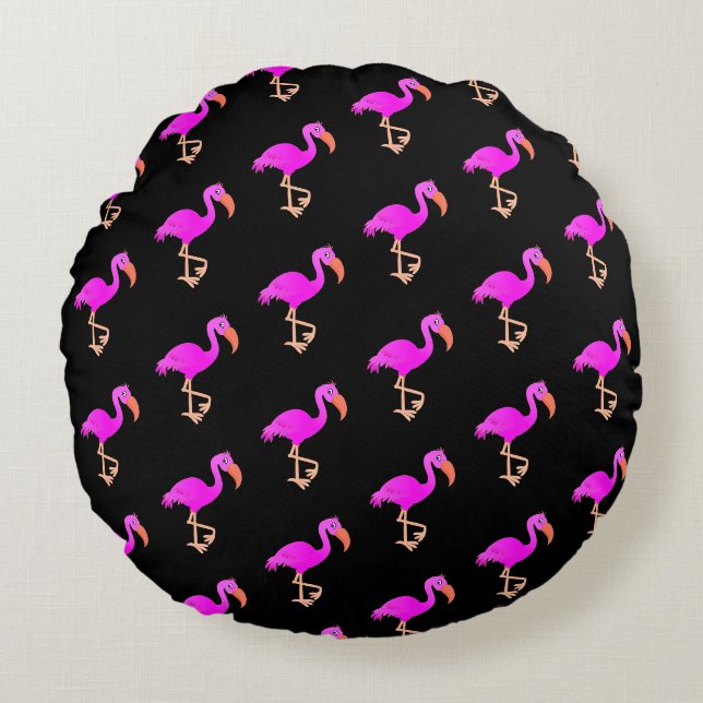 Coussin rond Flamants roses roses - Choisir la cou (Devant)