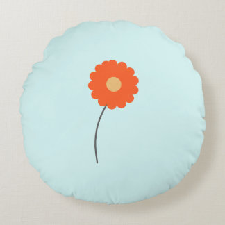 Coussin Rond Fleur Rétro Minimaliste