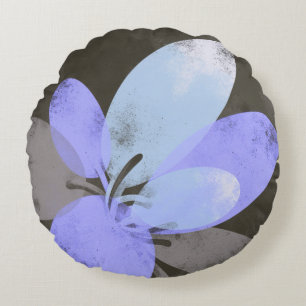 Coussin Rond Fleurs Violettes – Fleur Minimaliste