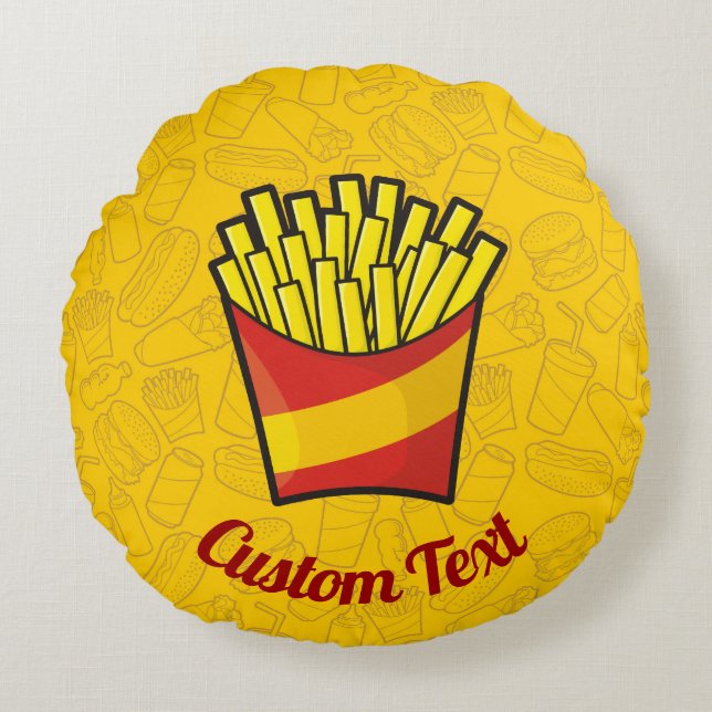 Coussin rond Fries français (Devant)