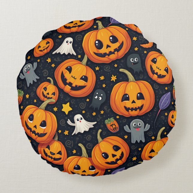 Coussin rond Halloween (Dos)