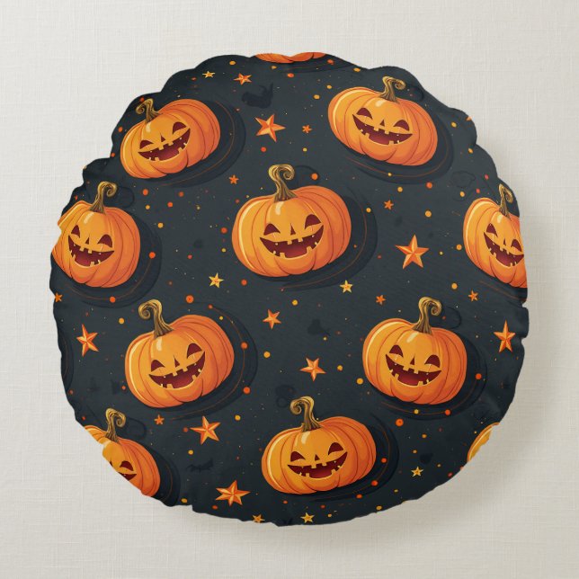 Coussin rond Halloween (Devant)