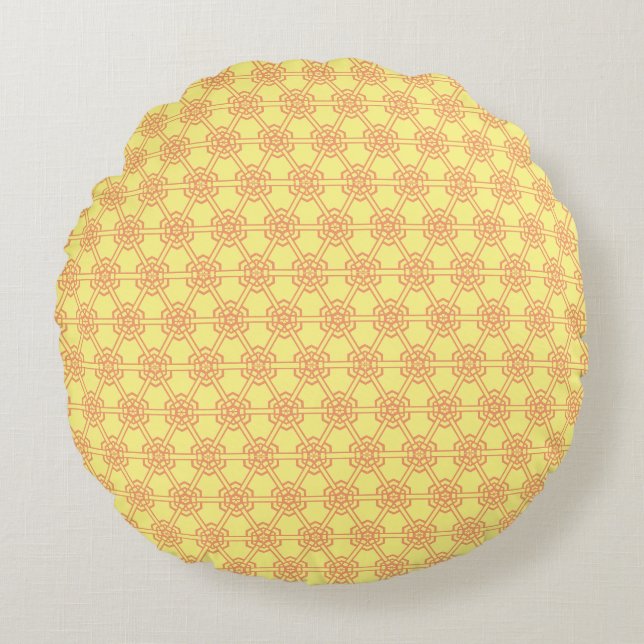 Coussin rond - Hexagon et Triangles (Devant)