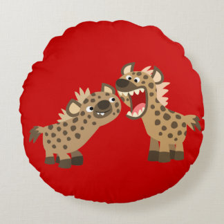 Coussin rond Hyenas aux gros teintes
