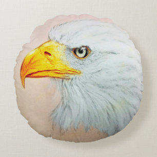 Coussin rond illustré coloré - Aigle