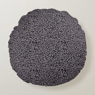 Coussin rond imprimé léopard