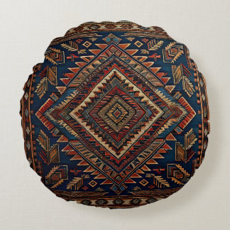 Coussin rond jetable de conception amérindienne