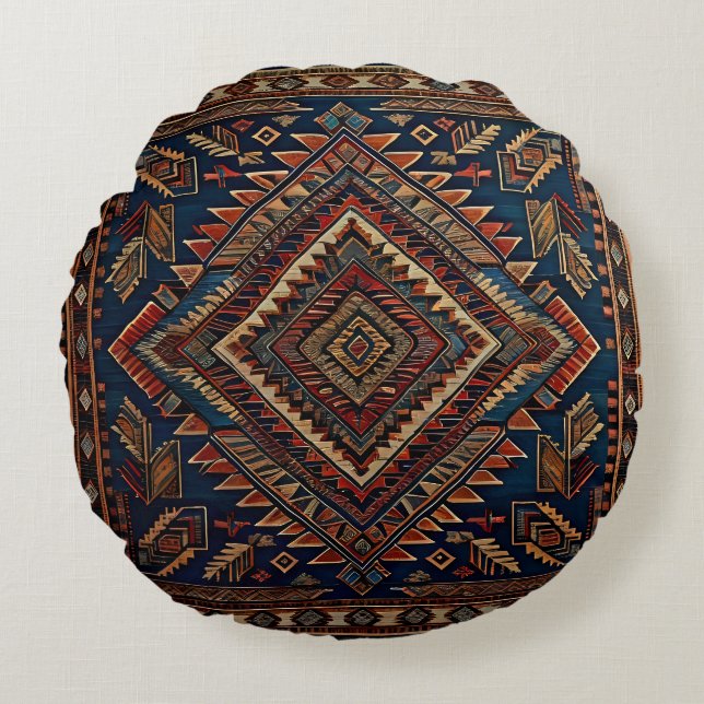  Coussin rond jetable de conception amérindienne  (Devant)