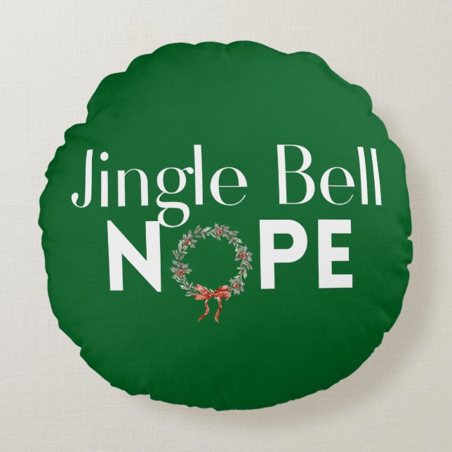 Coussin Rond Jingle Bell Nope (Devant)