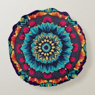 Coussin rond kaléidoscope à bijoux en fusion