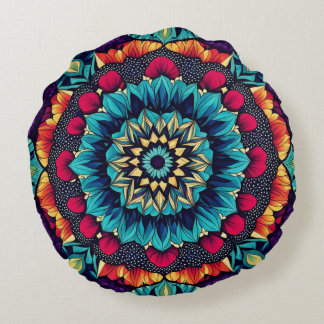 Coussin rond kaléidoscope à bijoux en fusion