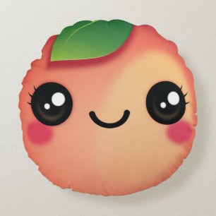 Coussin rond Kawaii Peach