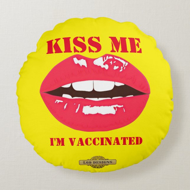 coussin rond "KISS ME" (Devant)