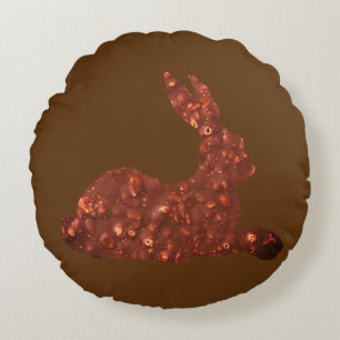 Coussin rond, Lapin de Pâques en chocolat