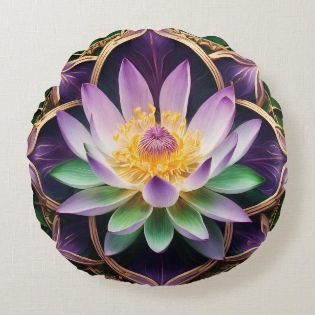 Coussin rond Lotus Illumination Design (Devant)