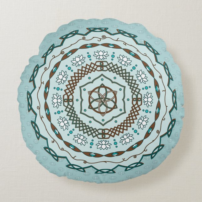 Coussin rond Lotus Weave (Devant)